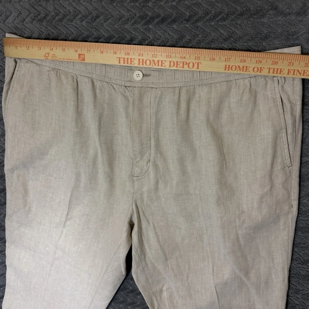Tommy Bahama Mens Beach Coast Linen Pull-On Pants Stone Khaki Big-2XL Boho